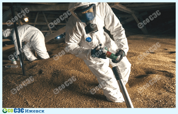 Фото проведение фумигации зерна